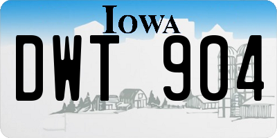 IA license plate DWT904