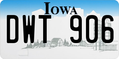 IA license plate DWT906