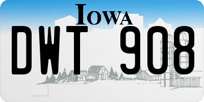 IA license plate DWT908