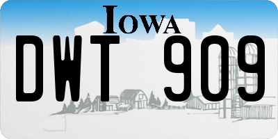 IA license plate DWT909