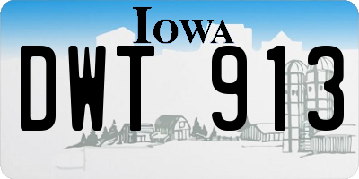 IA license plate DWT913