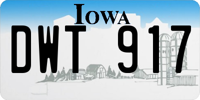 IA license plate DWT917