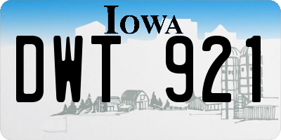 IA license plate DWT921
