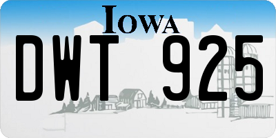IA license plate DWT925