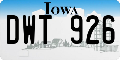 IA license plate DWT926
