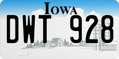 IA license plate DWT928