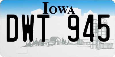 IA license plate DWT945