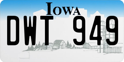 IA license plate DWT949