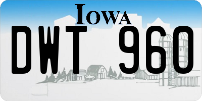 IA license plate DWT960