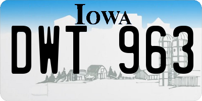 IA license plate DWT963