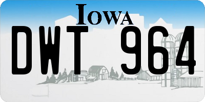 IA license plate DWT964