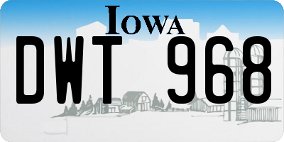 IA license plate DWT968