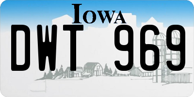 IA license plate DWT969