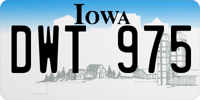 IA license plate DWT975