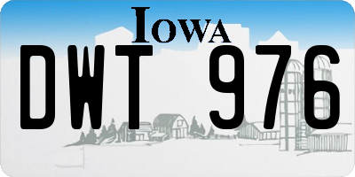 IA license plate DWT976