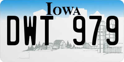 IA license plate DWT979