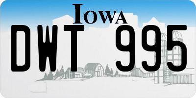 IA license plate DWT995