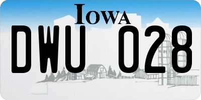 IA license plate DWU028