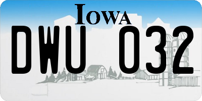 IA license plate DWU032