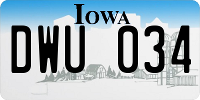 IA license plate DWU034