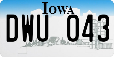 IA license plate DWU043