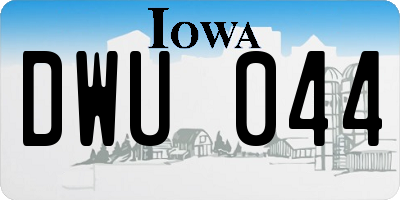 IA license plate DWU044