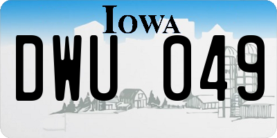 IA license plate DWU049