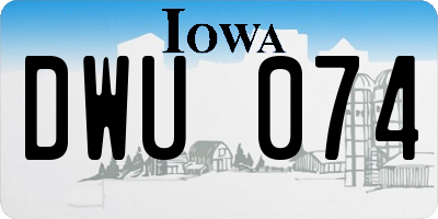 IA license plate DWU074
