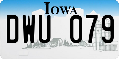 IA license plate DWU079