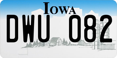 IA license plate DWU082