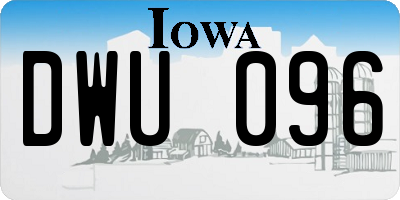 IA license plate DWU096