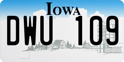 IA license plate DWU109