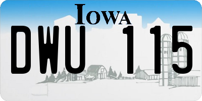 IA license plate DWU115