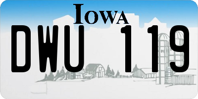 IA license plate DWU119