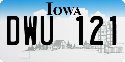 IA license plate DWU121