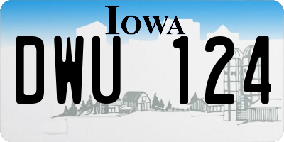 IA license plate DWU124