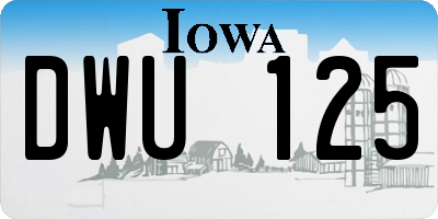 IA license plate DWU125