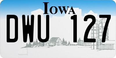 IA license plate DWU127