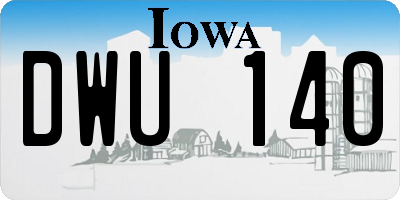 IA license plate DWU140