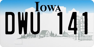 IA license plate DWU141