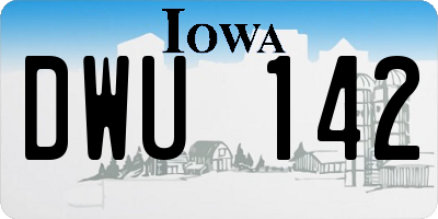 IA license plate DWU142