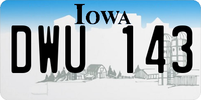 IA license plate DWU143
