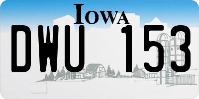 IA license plate DWU153