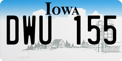 IA license plate DWU155