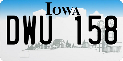 IA license plate DWU158
