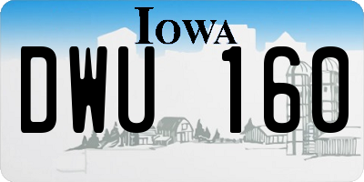 IA license plate DWU160
