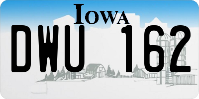 IA license plate DWU162
