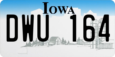 IA license plate DWU164