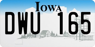 IA license plate DWU165