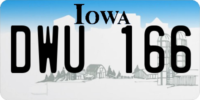 IA license plate DWU166